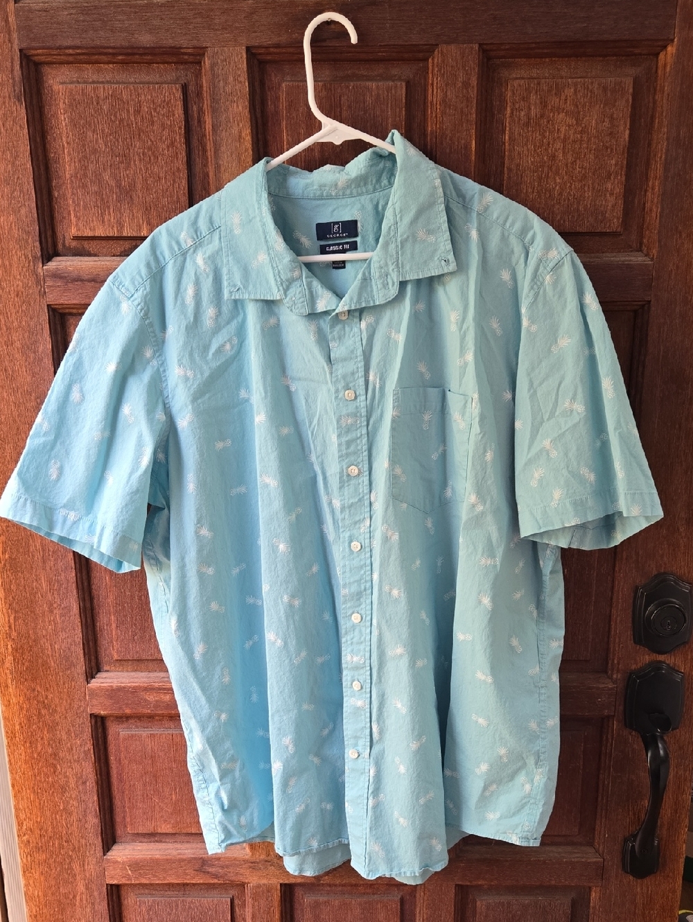 George 3XL Mens Button Down Short Sleeve Shirt